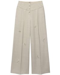 Shanghai Tang - Pantalon Évasé À Broderies - Lyst