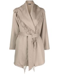 Colombo - Belted Fringed Cashmere Coat - Lyst