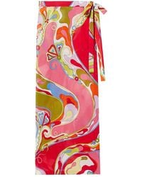 PUCCI - Orchidee-Print Wrap Skirt - Lyst