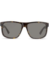 Gucci - Web Detail Square-Framed Sunglasses - Lyst