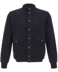 Kangra - High-Neck Buttoned Cardigan - Lyst