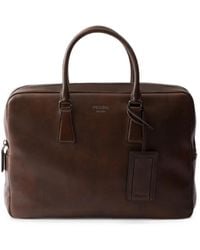 Prada - Leather Work Bag - Lyst