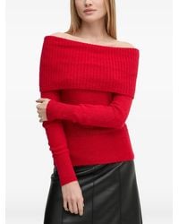 Sisley - Off-Shoulder Ribbed-Knit Sweater - Lyst