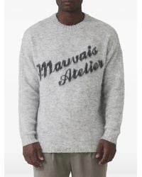 Mauvais - Pull À Logo Imprimé En Maille Brossée - Lyst