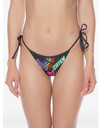 DSquared² - Graphic-Print Side-Tie Bikini Bottoms - Lyst