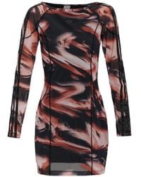 adidas - Abstract-Print Long-Sleeve Mini Dress - Lyst