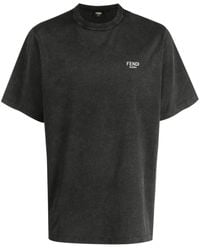 Fendi - Logo-embossed Cotton T-shirt - Lyst