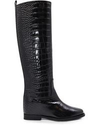 Notabene - Isadora Crocodile-Effect Leather Boots - Lyst