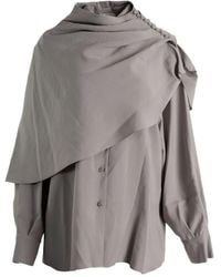 Magda Butrym - Camicia Con Colletto Drappeggiato - Lyst