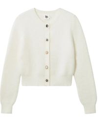 B+ AB - Crew-Neck Pearl-Embellishment Cardigan - Lyst