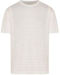 Eleventy - Striped Crew-neck T-shirt - Lyst