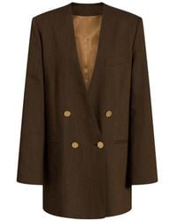 Alberta Ferretti - Button Double-Breasted Blazer - Lyst