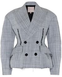ROKSANDA - Leor Frayed Peplum Jacket - Lyst