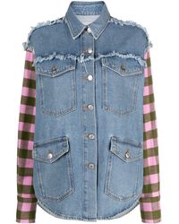 Moschino Jeans - Contrast-sleeves Denim Jacket - Lyst