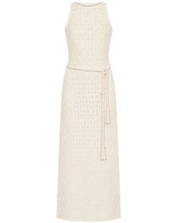 Devon Windsor - Vestido Largo Con Cinturón Trenzado - Lyst