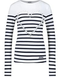 Jean Paul Gaultier - T-Shirt A Righe Con Maniche Lunghe E Dettaglio Cuore - Lyst