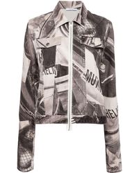Helmut Lang - Graphic-print Zip-up Jacket - Lyst