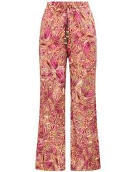Maliparmi - Sweet Butterfly Broek Met Kralendetail En Print - Lyst