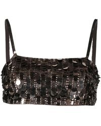P.A.R.O.S.H. - Sequin-Embellished Cropped Tank Top - Lyst
