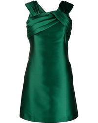Alberta Ferretti - Pleated Mikado Minidress - Lyst