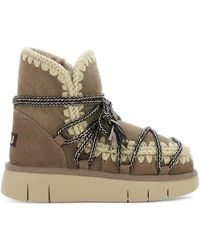Mou - 40Mm Crochet-Detail Lace-Up Boots - Lyst