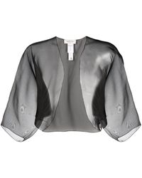 Fabiana Filippi - Semi-sheer Silk Cropped Jacket - Lyst