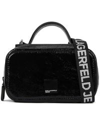KARL LAGERFELD - Mini Logo-Detail Glossy Tote Bag - Lyst