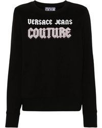 Versace Jeans Couture - Bead-Embellished Cotton Sweatshirt - Lyst