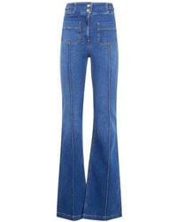 Elisabetta Franchi - Flared Denim Jeans - Lyst