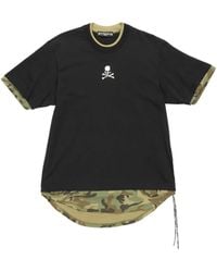 MASTERMIND WORLD - T-Shirt Con Design A Strati - Lyst