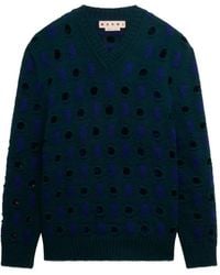 Marni - Wool-Cashmere Sweater With Cut-Out Polka Dots - Lyst