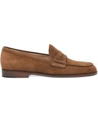 Gianvito Rossi - 20Mm Georgie Penny-Strap Suede Loafers - Lyst