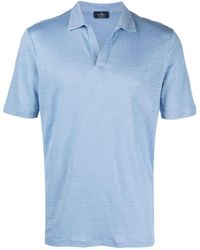 Barba Napoli - V-neck Linen Polo Shirt - Lyst