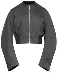 MM6 by Maison Margiela - Quilted Cropped Bomber Jacket - Lyst