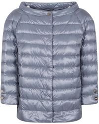 Herno - Quilted Three-Quarter Sleeve Jacket - Lyst