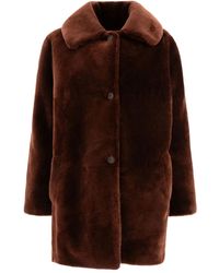 B&W - Button-Fastening Collar Coat - Lyst