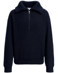 Malo - Pull Côtelé À Col Zippé - Lyst