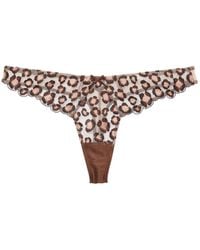 Fleur du Mal - Leopard-Embroidered Thong - Lyst