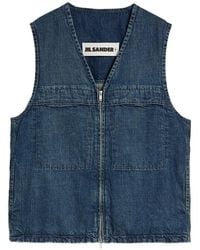 Jil Sander - Denim Padded Vest - Lyst