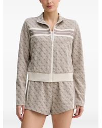 Guess - Monogram-Print Zip-Up Sweatshirt - Lyst