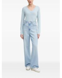 Benetton - Long Sleeve V-Neck Sweater - Lyst