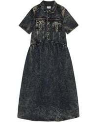 Ganni - Denim Midi Dress - Lyst
