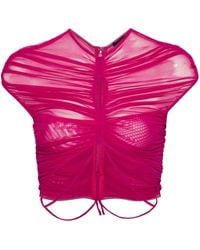 Mugler - Mesh Crop Top - Lyst