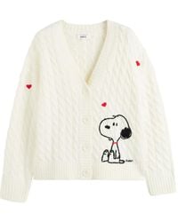 Chinti & Parker - X Snoopy Peanuts Cable-Knit Cardigan - Lyst