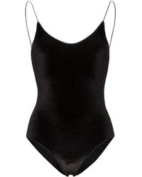 Oséree 'Travaillé' Badeanzug aus Samt - Schwarz