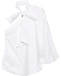Karl Lagerfeld - One Sleeve Bow Poplin Blouse - Lyst