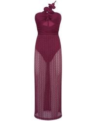 PATBO - Petal Sheen One-Shoulder Floral-Appliqué Midi Dress - Lyst