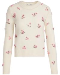 Oscar de la Renta - Flower-Detail Sweater - Lyst