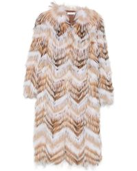 Liska - Chevron-Pattern Long-Sleeve Coat - Lyst