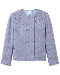 St. John - Sequin-Embellished Tweed Jacket - Lyst
